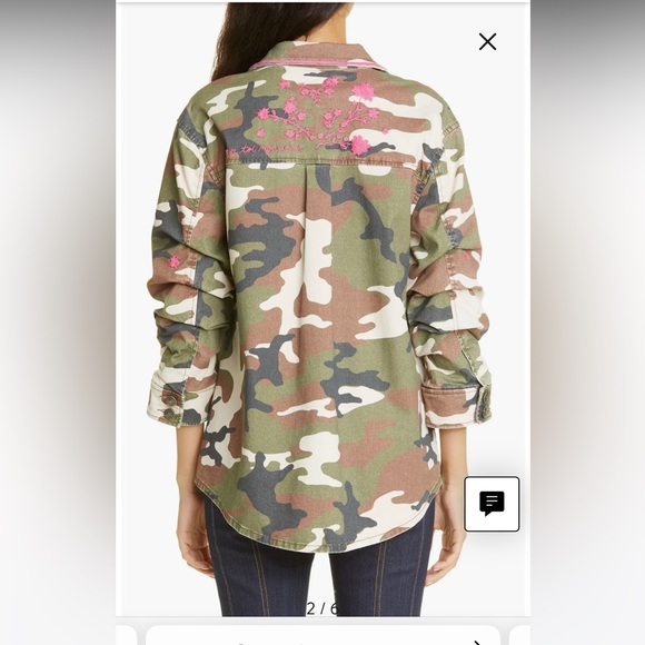 cinq a sept - Women's Camo Floral Classic Multi Vine Vera Jacket Size L - Picture 5 of 16